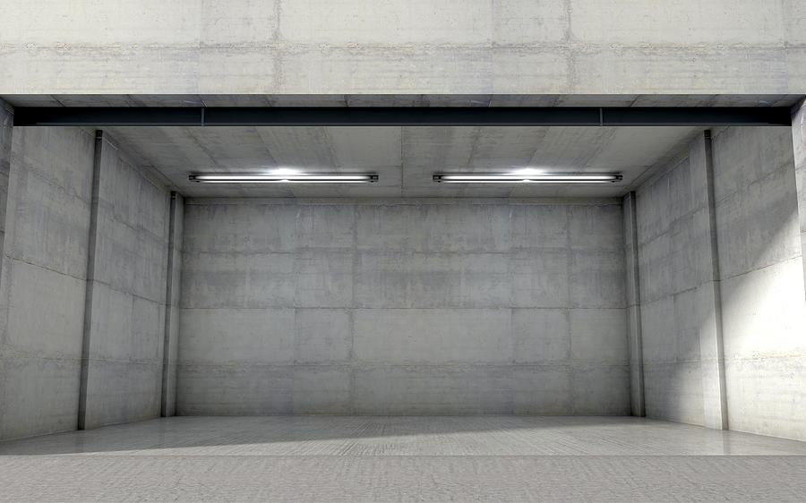 Double Digital Art - Empty Double Garage by Allan Swart Double Digital Art - Empty Double Garage by Allan Swart