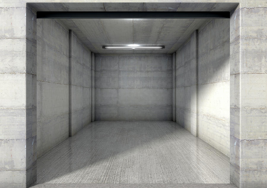 Architecture Digital Art - Empty Single Garage #3 by Allan Swart