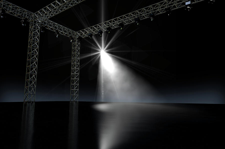 Music Digital Art - Empty Stage Spotlit #3 by Allan Swart