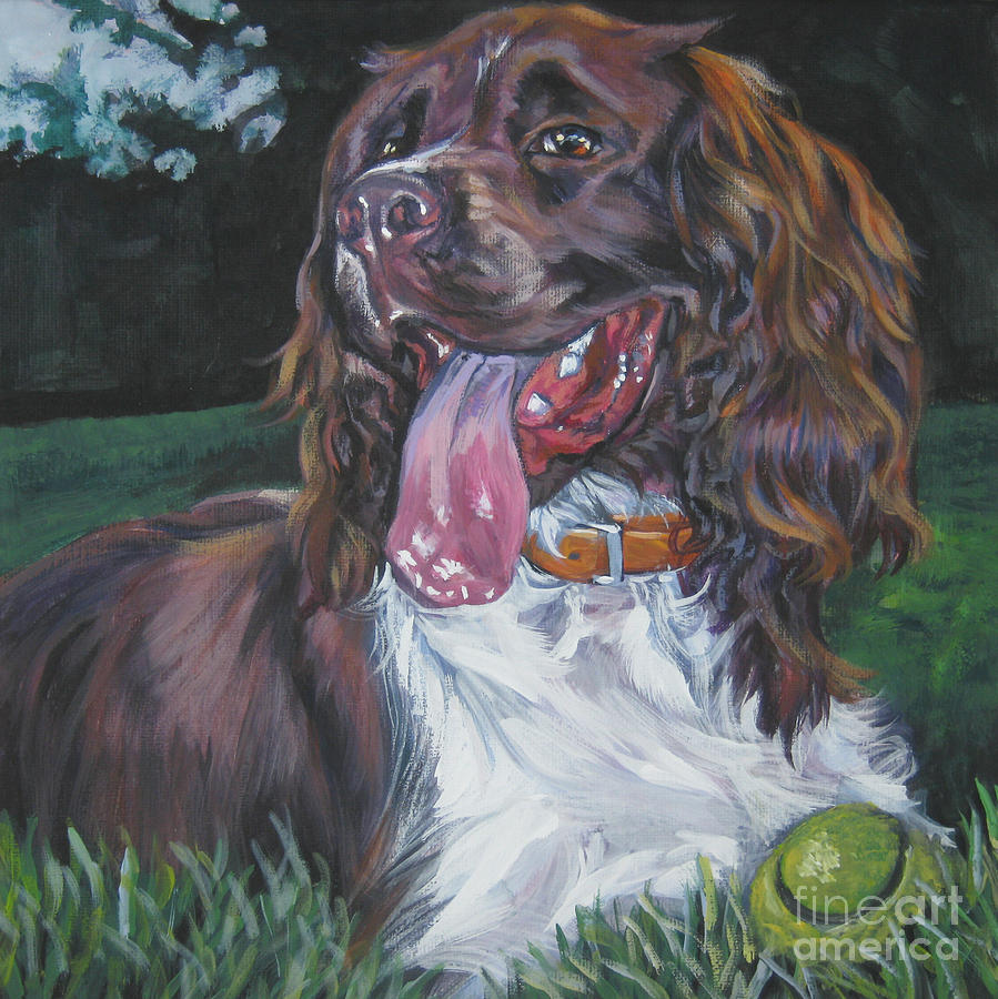 Dog Painting - English Springer Spaniel #3 by Lee Ann Shepard