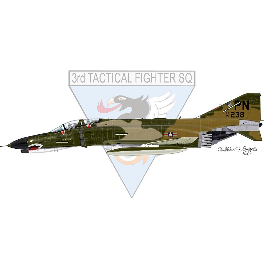 F-4E Phantom II #5 Digital Art by Arthur Eggers