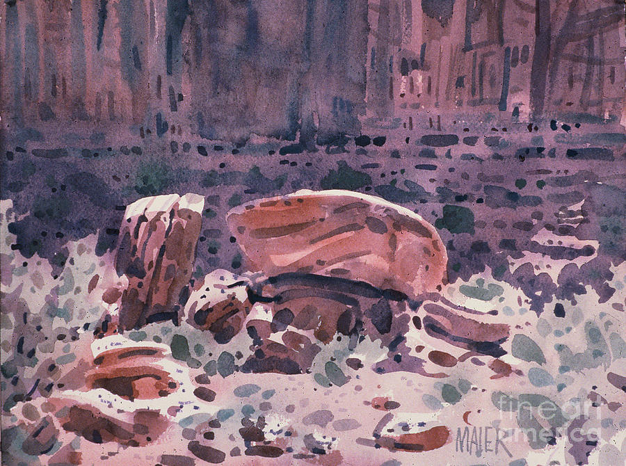 Fallen Rock #1 Painting by Donald Maier