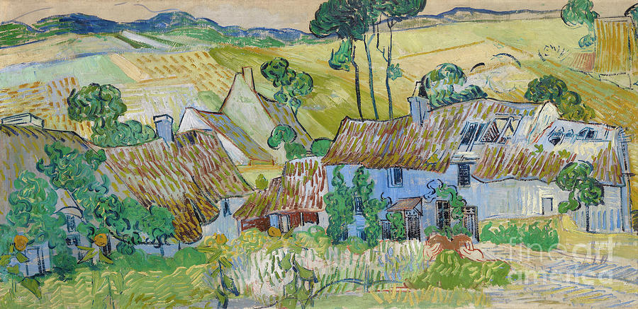 Farms Near Auvers by Vincent Van Gogh Painting by Vincent Van Gogh