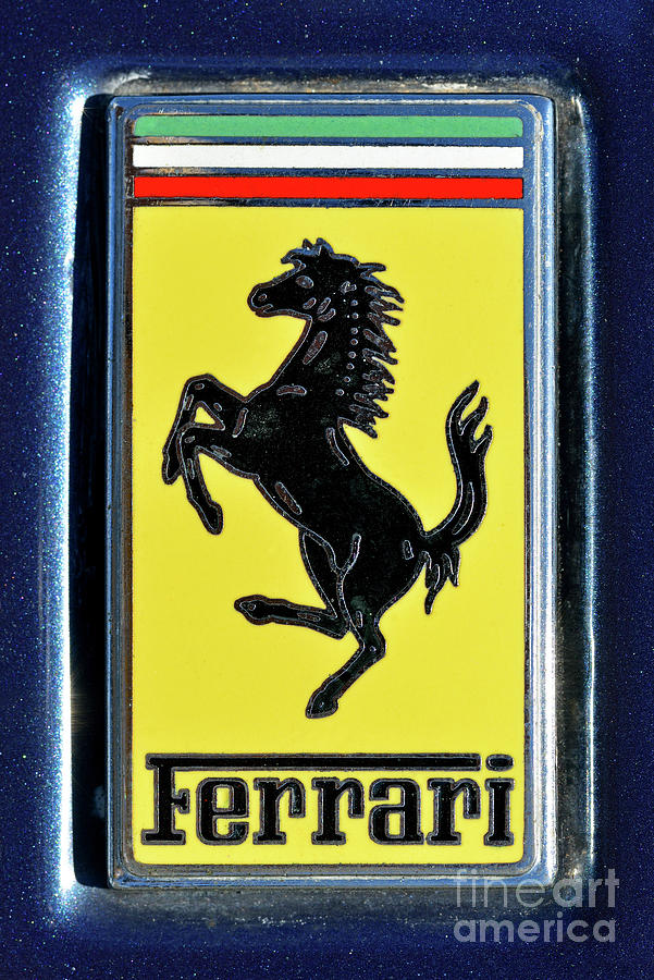 Car Photograph - Ferrari badge #2 by George Atsametakis