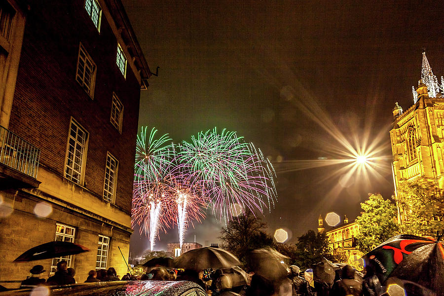 Fireworks in Norwich Photograph by Gary Rayner