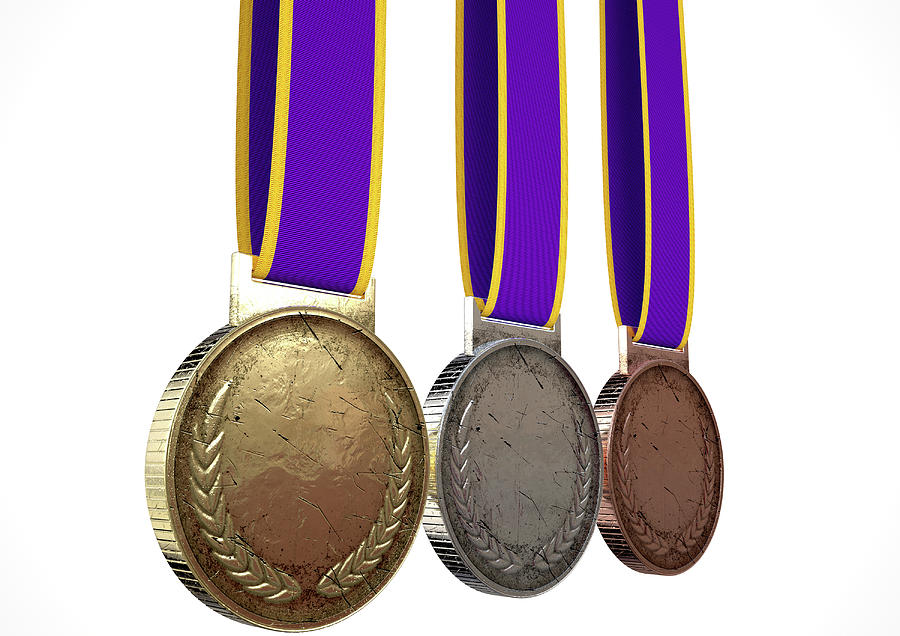 Sports Digital Art - First Second And Third Medals #3 by Allan Swart