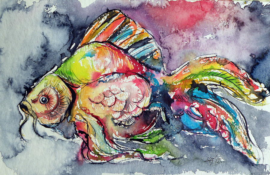 Fish #2 Painting by Kovacs Anna Brigitta
