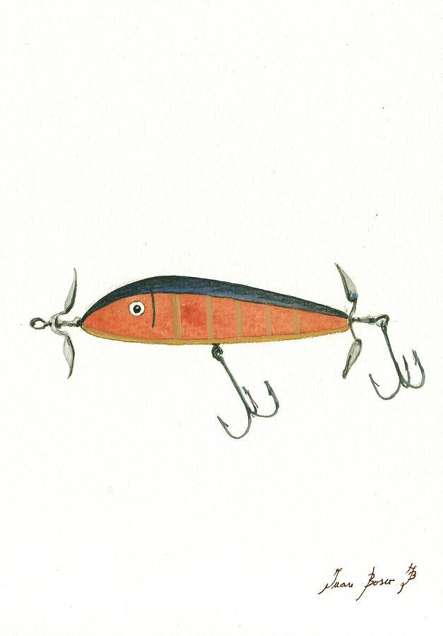 Fishing Lure Painting - Fishing lure  #3 by Juan Bosco