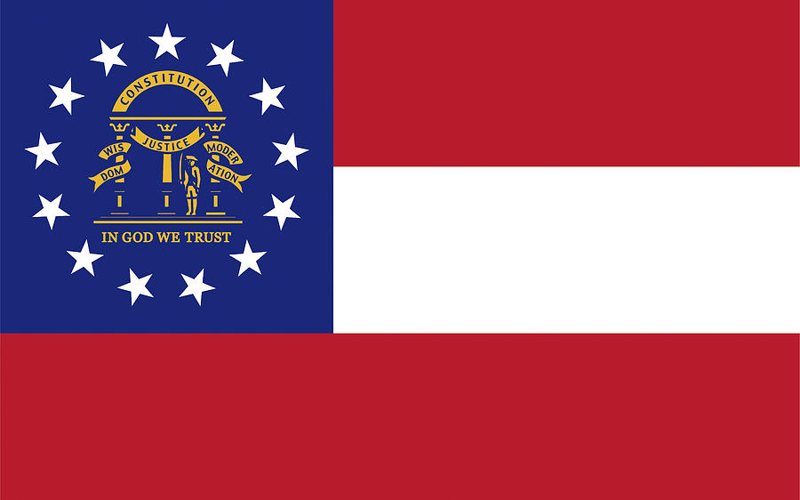 Flag of Georgia #4 Digital Art by Roy Pedersen