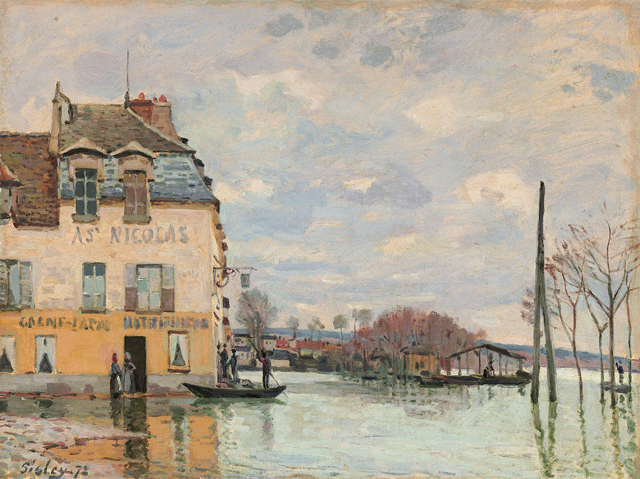 The Flood at Port Marly Tote Bag by Alfred Sisley - Fine Art America