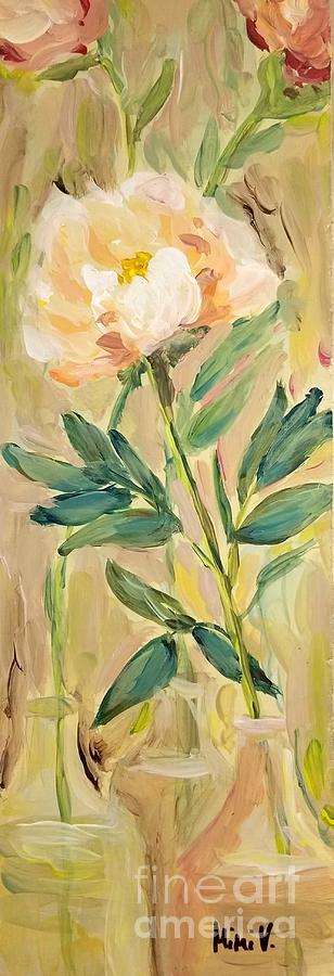 3 Flowers Painting by Maria Langgle