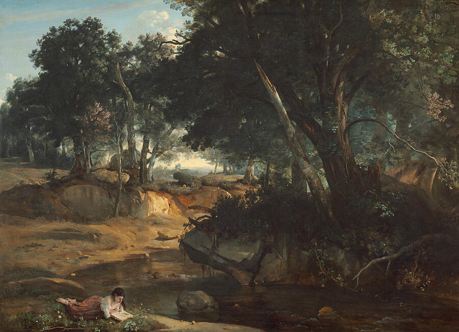 Forest of Fontainebleau, from 1834  Painting by Jean-Baptiste-Camille Corot