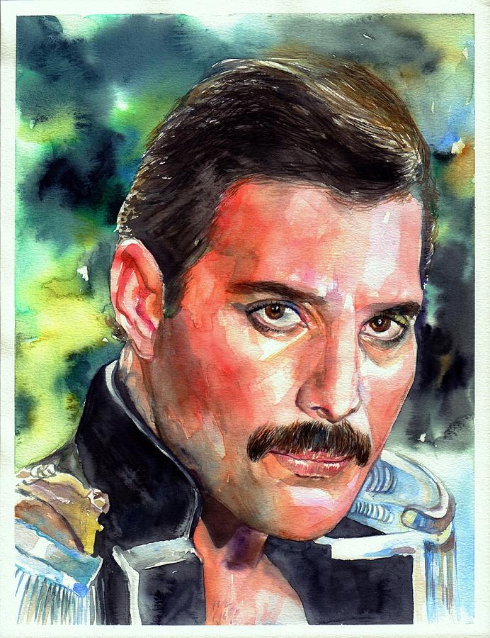 Freddie Mercury Painting - Freddie Mercury portrait #3 by Suzann Sines