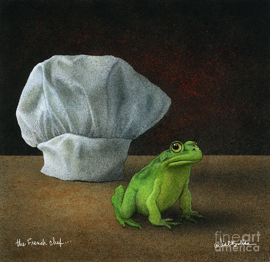 Frog Painting - French Chef... #2 by Will Bullas