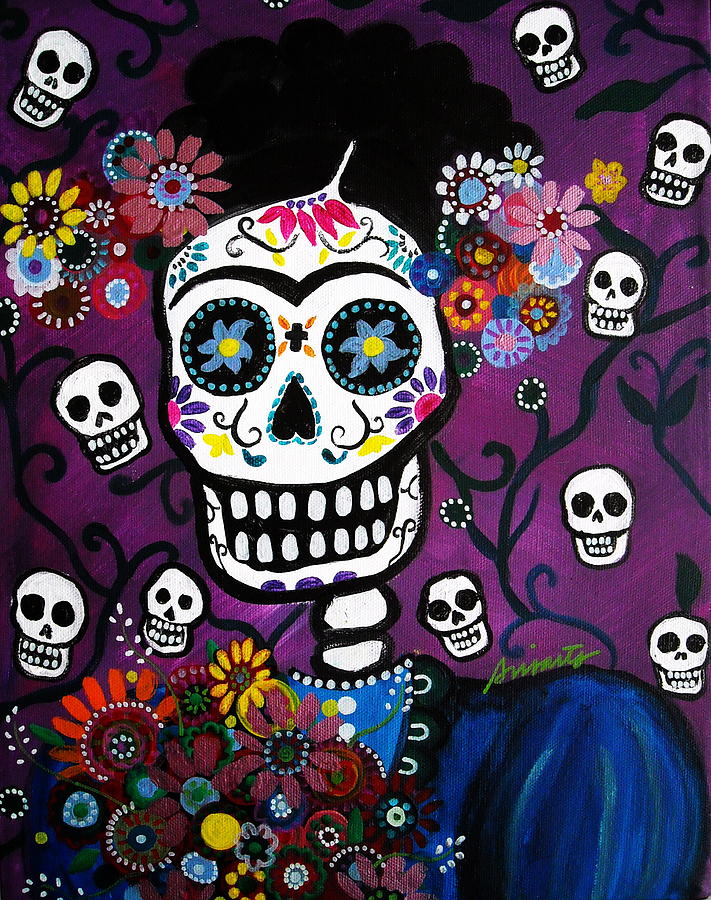 Mothers Day Painting - Frida Dia De Los Muertos #2 by Pristine Cartera Turkus