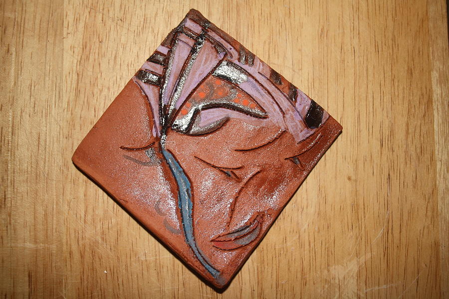 Friends - Tile #3 Ceramic Art by Gloria Ssali