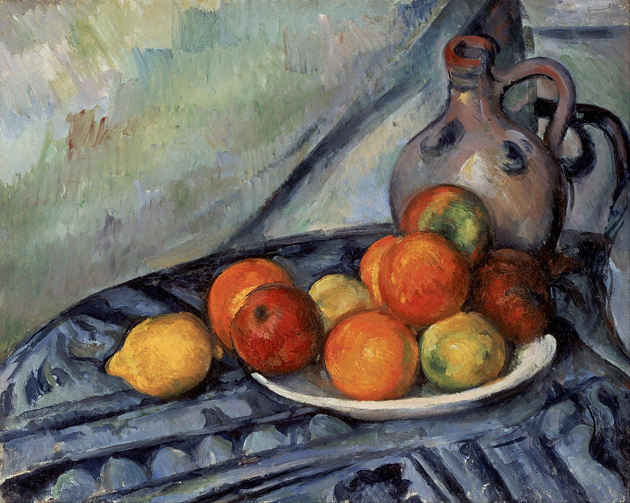 Fruit And A Jug On A Table #3 Painting by Paul Cezanne