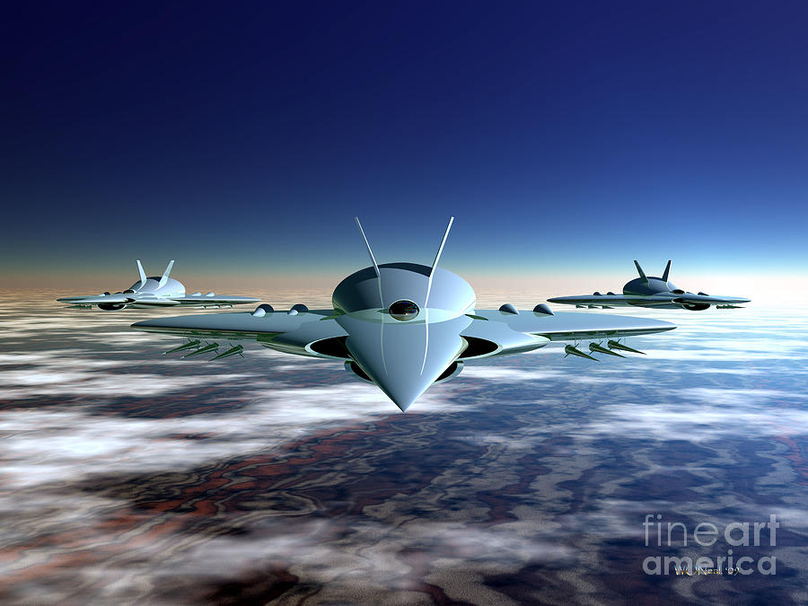 Science Fiction Digital Art - 3 Fusion Ram Jets by Walter Neal
