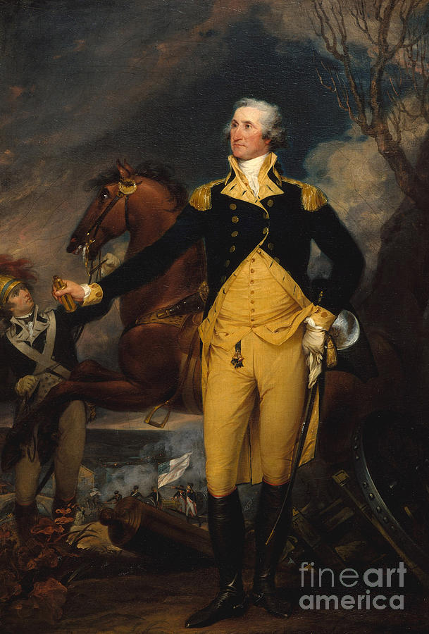 George Washington before the Battle of Trenton Painting by John Trumbull