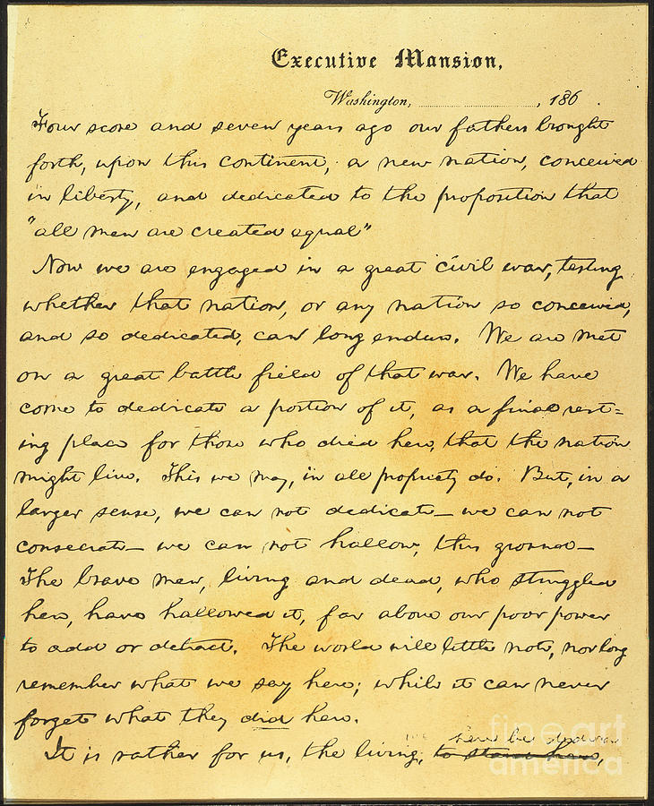 Gettysburg Address #3 Photograph by Granger