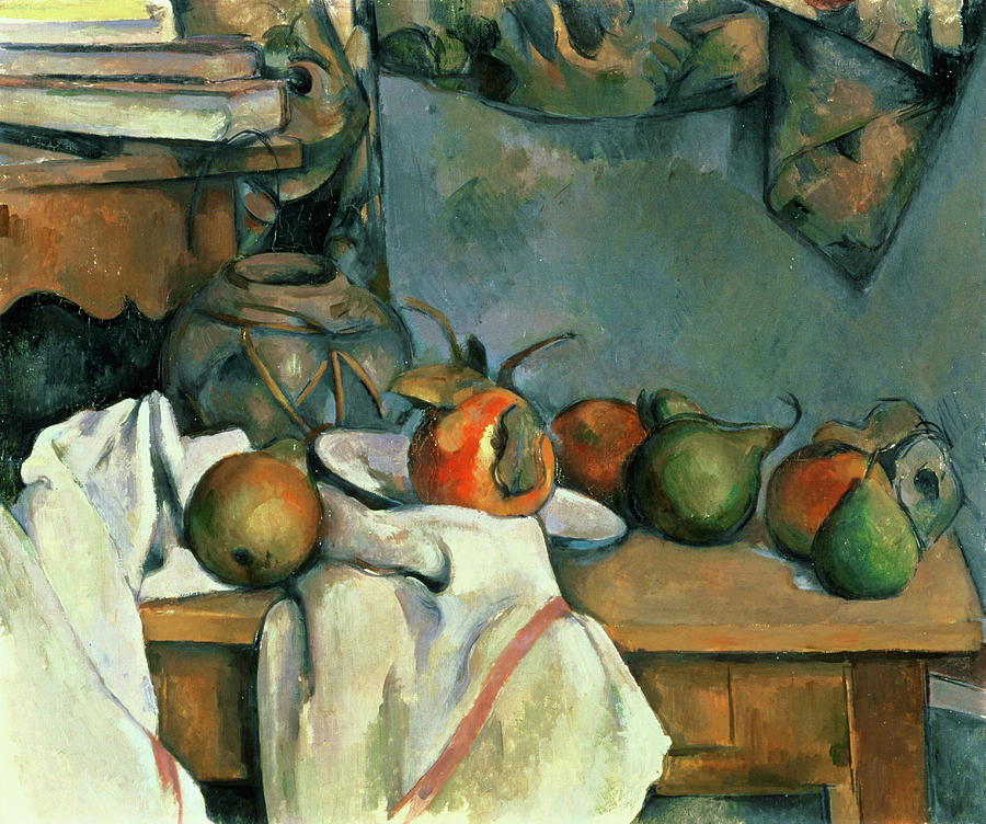 Fruit Painting - Ginger Pot with Pomegranate and Pears #3 by Paul Cezanne