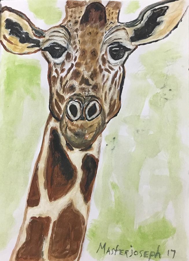 Giraffe #3 Painting by Anthony Masterjoseph