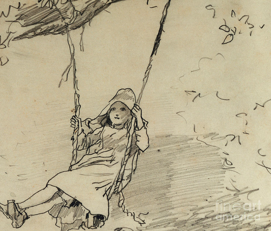 Kid on a Swing Vector Sketch Illustration. Swing Sign Stock Illustration -  Illustration of outdoor, profile: 177797398