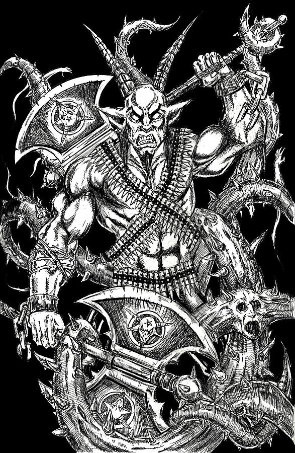 Goatlord  #3 Drawing by Alaric Barca