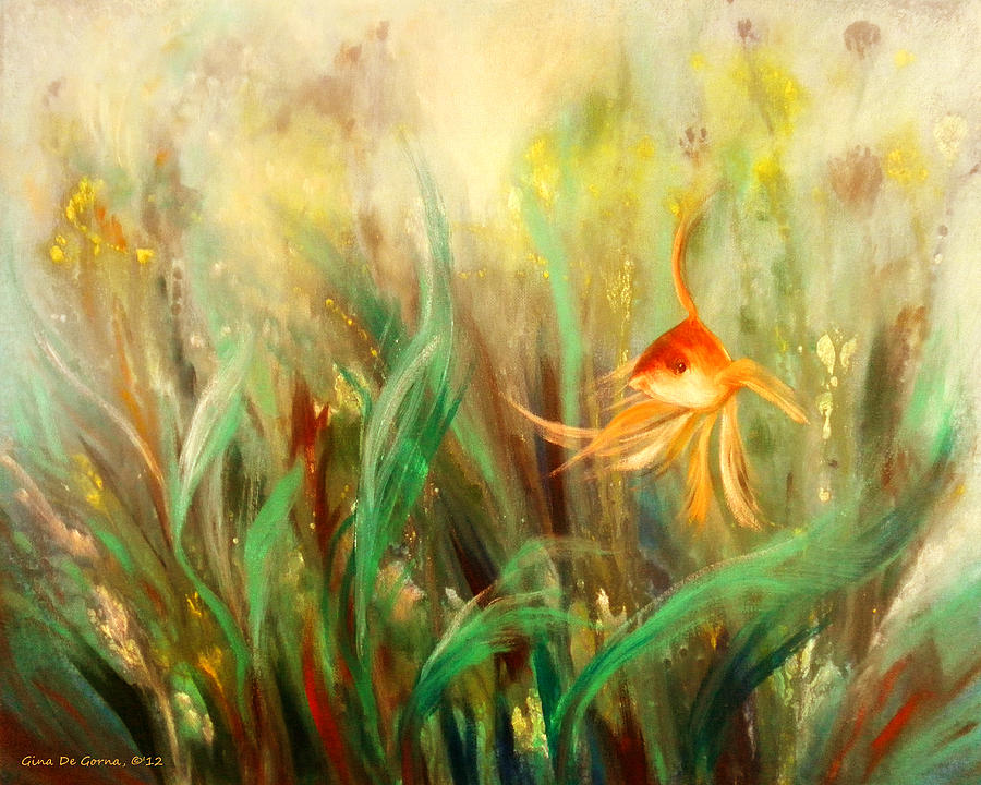 Gold Fish #3 Painting by Gina De Gorna
