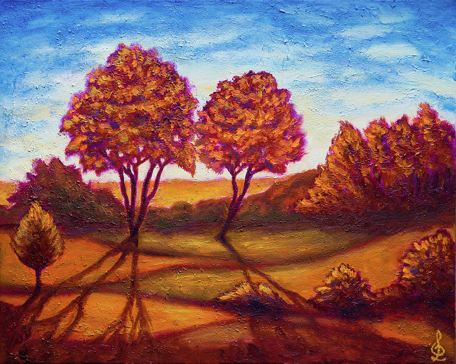 Golden Autumn #3 Painting by Lilia S
