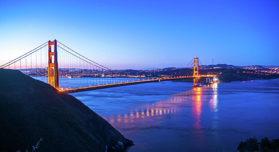 Golden Gate Bridge In San Francisco At Sunrise #3 Photograph by Alex Grichenko