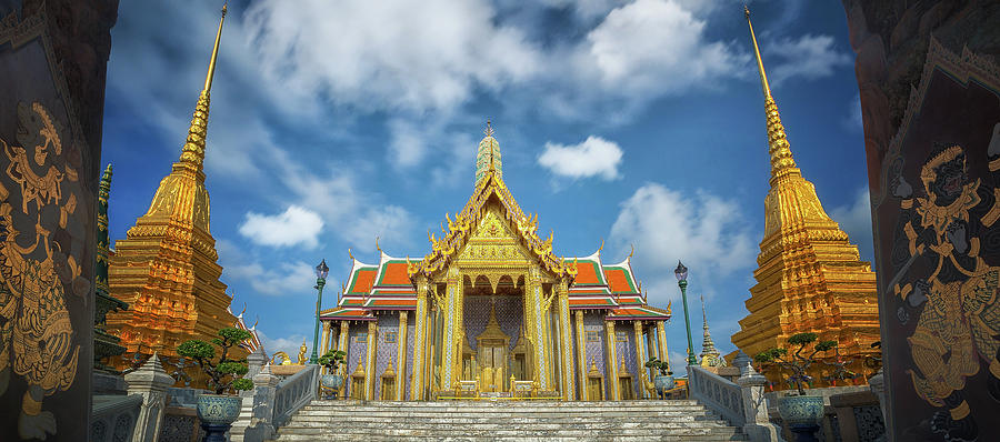 Golden pavilion in Wat Phra Kaew #3 Photograph by Anek Suwannaphoom