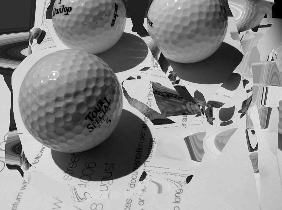 Golf Photograph - 3 Golf Balls Enter Art Competition by Evguenia Men