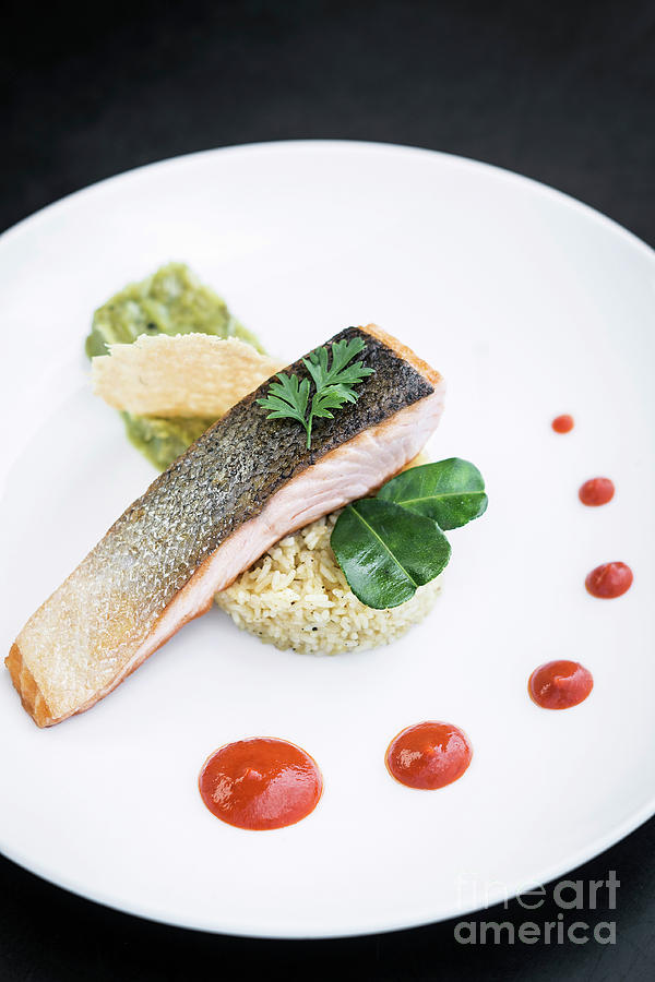 Gourmet Salmon Fish  Fillet With Rice And Guacamole Meal #3 Photograph by JM Travel Photography