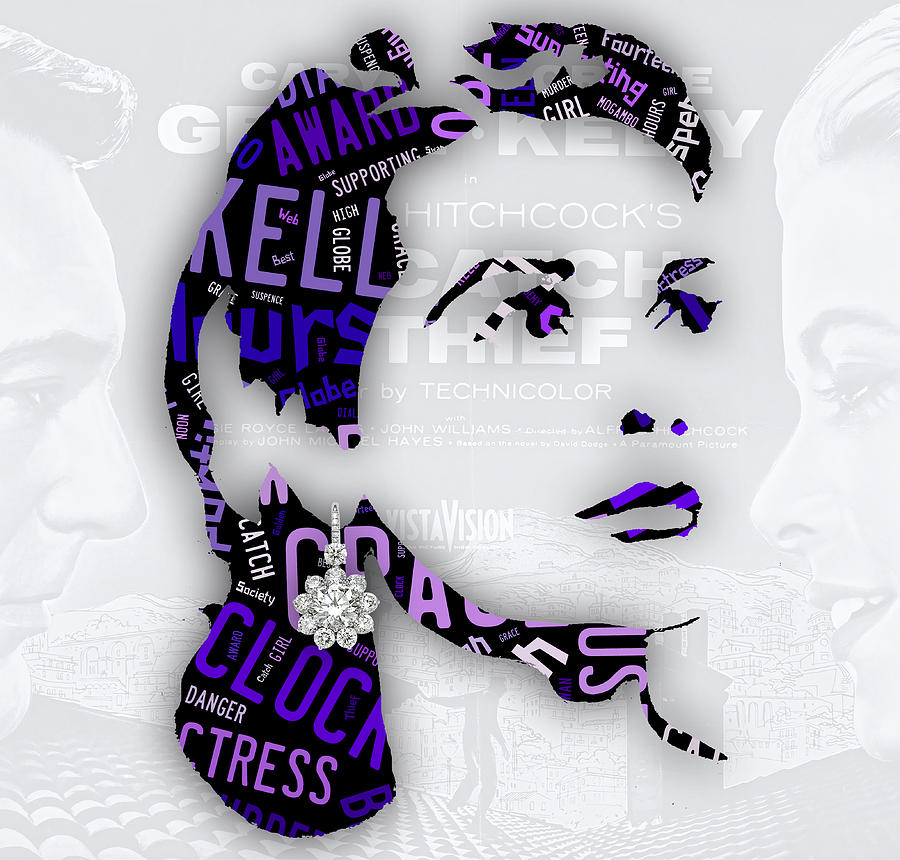 Grace Kelly Movies In Words #3 Mixed Media by Marvin Blaine