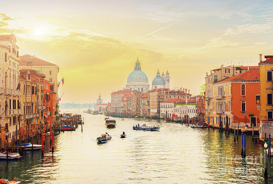 Grand canal and Sunrise, Venice, Italy Photograph by Anastasy Yarmolovich