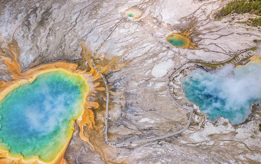 Grand Prismatic Spring at Yellowstone National Park, Wyoming, America #3 Photograph by Ryan Kelehar