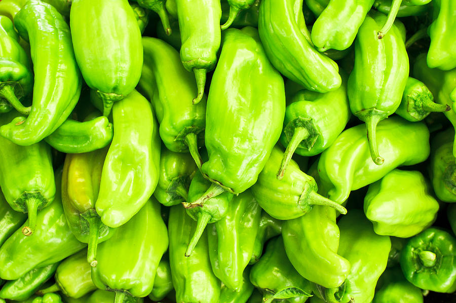 Abstract Photograph - Green Jalapeno Peppers #3 by Tom Gowanlock
