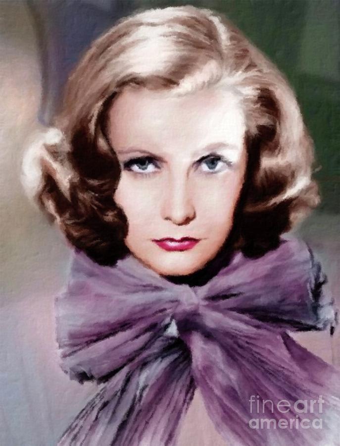 Hollywood Painting - Greta Garbo Vintage Hollywood Actress #3 by Esoterica Art Agency