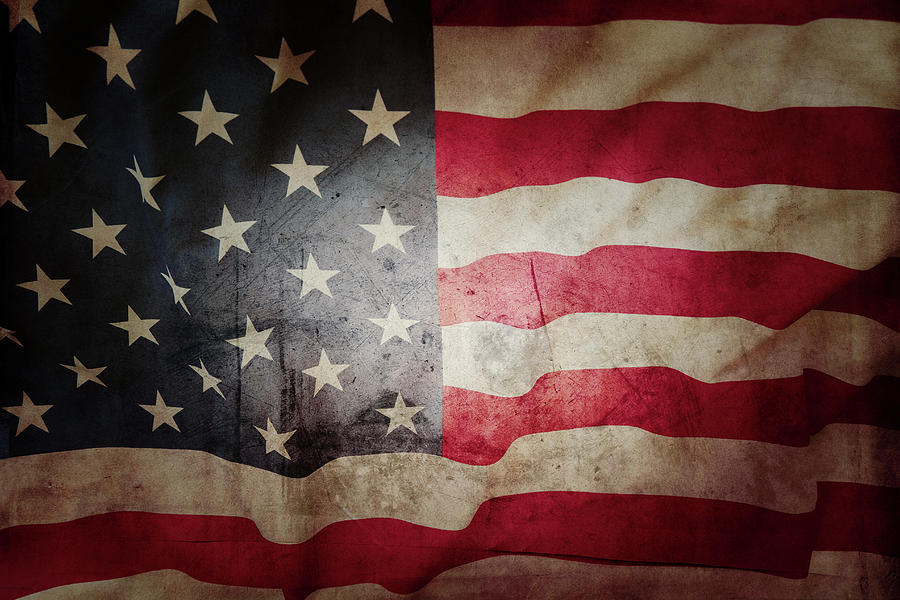 Grunge American flag 6 Photograph by Les Cunliffe