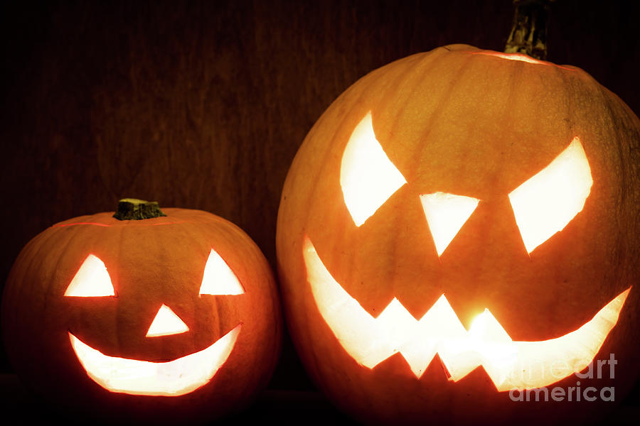 Halloween pumpkins glowing, jack-o-lantern #3 Photograph by Michal Bednarek
