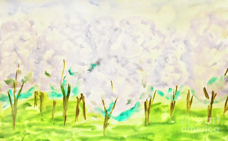 Hand painted picture, spring garden #3 Painting by Irina Afonskaya