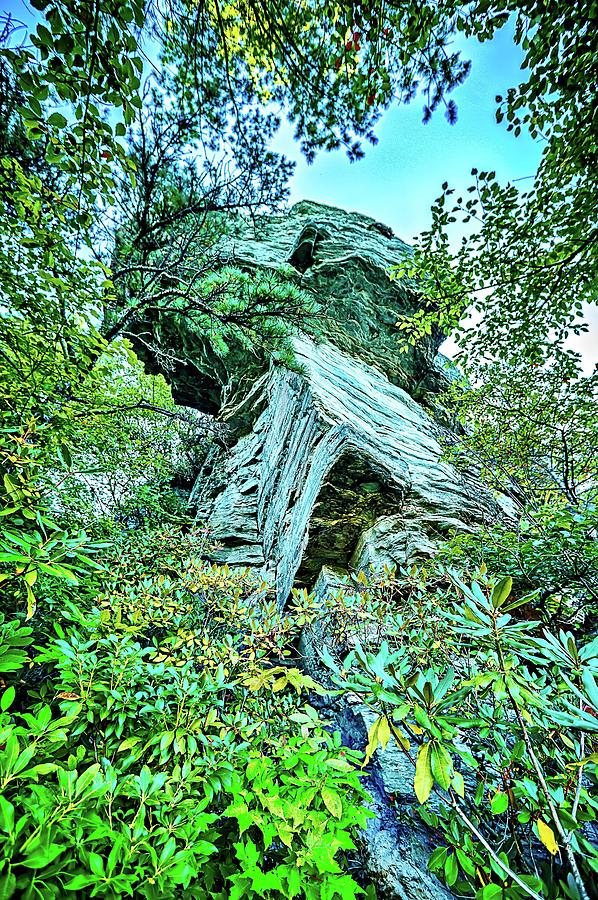 Hawksbill Mountain At Linville Gorge With Table Rock Mountain La #3 