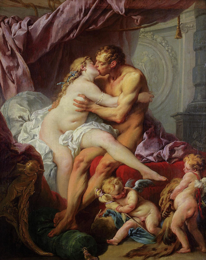 Hercules and Omphale #5 Painting by Francois Boucher