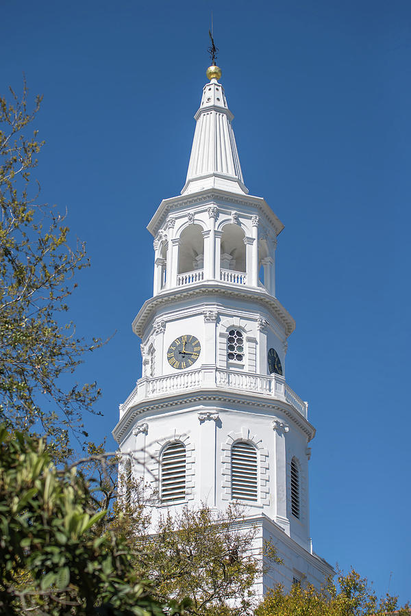 Historic church steeple in charleston south carolina historic di #3 Photograph by Alex Grichenko