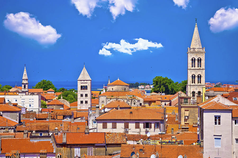 Historic Zadar skyline and rooftops view #3 Photograph by Brch Photography