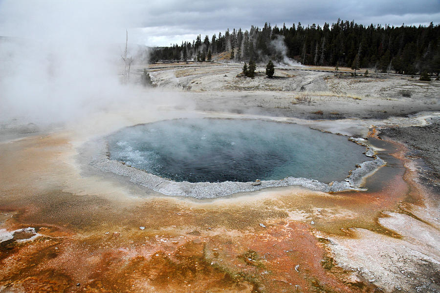 Hot springs and Geysers in Yellowstone #3 Photograph by Pierre Leclerc Photography