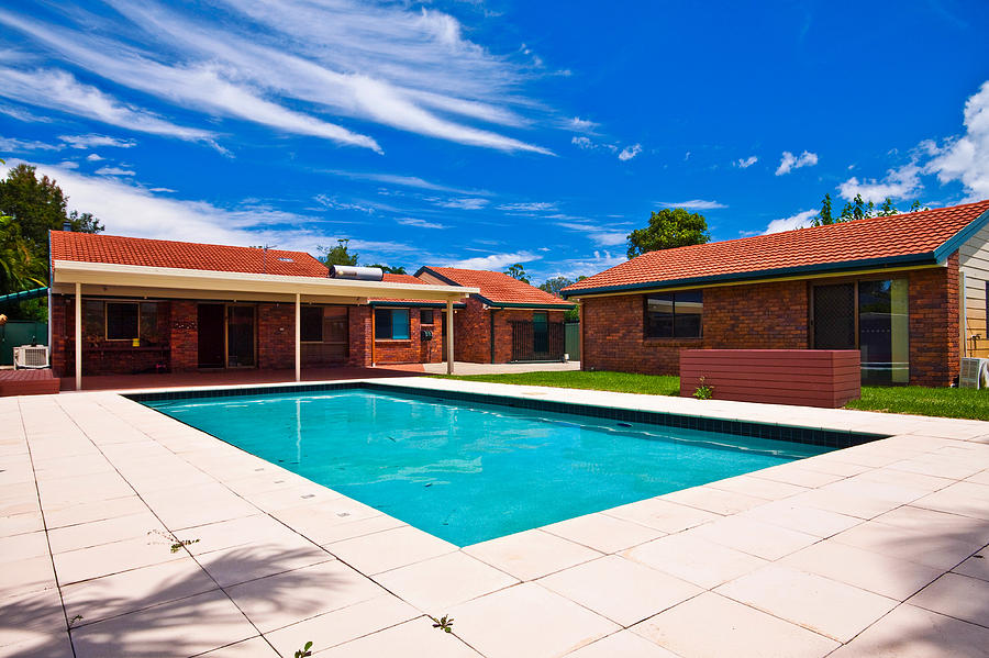 Brick Photograph - House and Pool #3 by Darren Burton