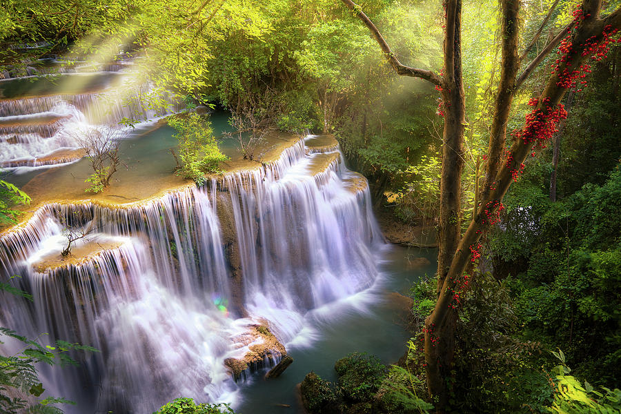 Huai Mae Khamin waterfall  #3 Photograph by Anek Suwannaphoom