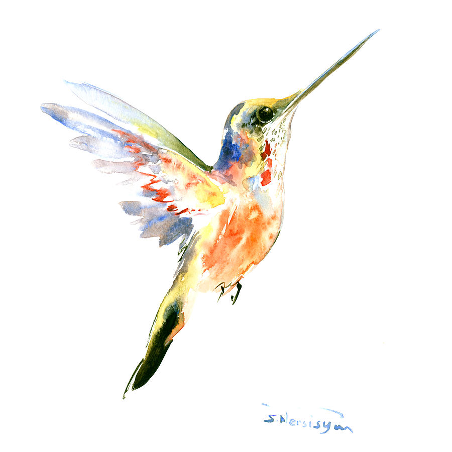 Hummingbird Painting - Hummingbird #3 by Suren Nersisyan